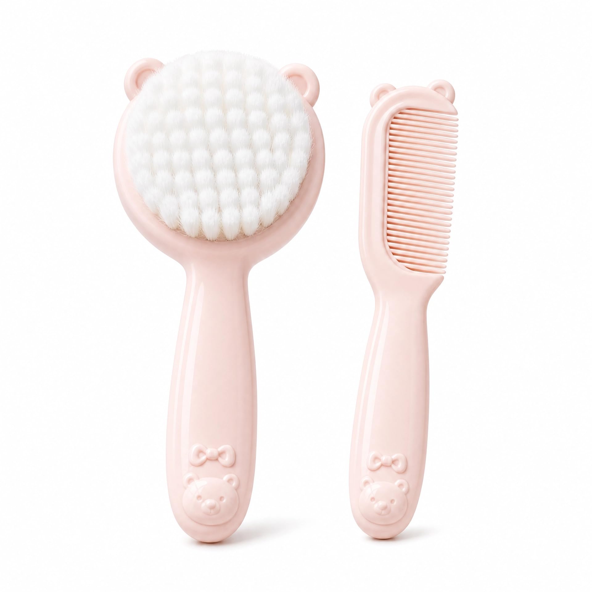 Daily Baby Hair Care Brush & Comb Set | Soft Bristle Brush with Comfortable Grip | Safe Grooming Accessories for Newborn, Infant & Toddler-image-13