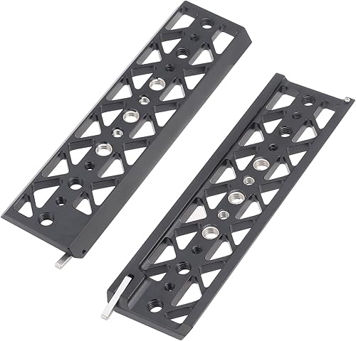 Miniatura 8 de FocusFoto Placa de puente de cola de milano de 8 pulgadas, placa base de trípode inferior, soporte de placa base ligera para Tilta Standard Camera