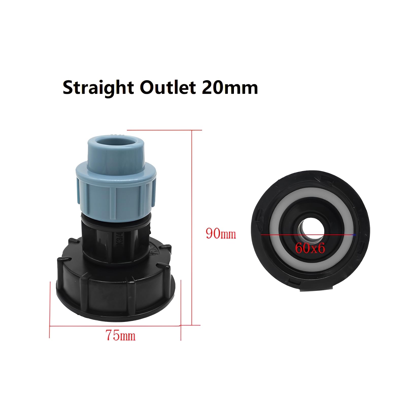 MiJunHD IBC Water Tank Pipe Straight Outlet 20mm Joints Garden Water Connectors Tank Adapter For Tank Elbow Outlet Watering Irrigation Adapter Tool - Image 2