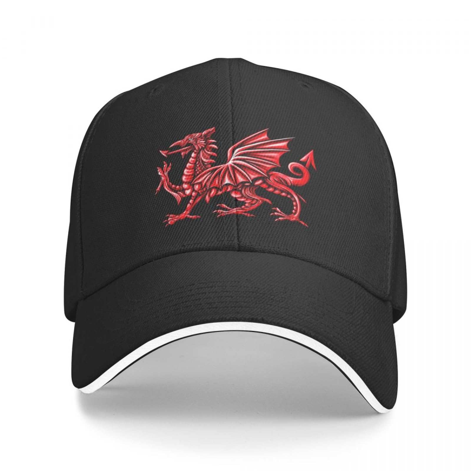 Cizieoe Unisex Black Baseball Cap The Welsh Dragon Luxury Military Cap Man