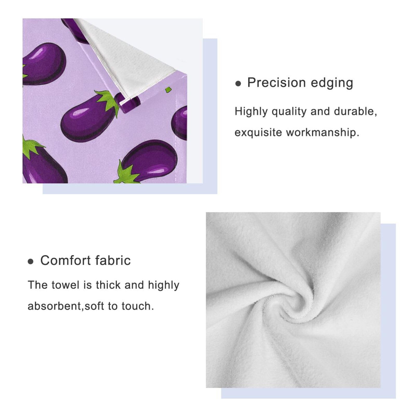 Set di 3 asciugamani decorativi per il viso, viola melanzana, 1 asciugamano da bagno, 1 asciugamano per le mani, 1 panno per la casa, cucina, hotel, palestra, nuoto, spa