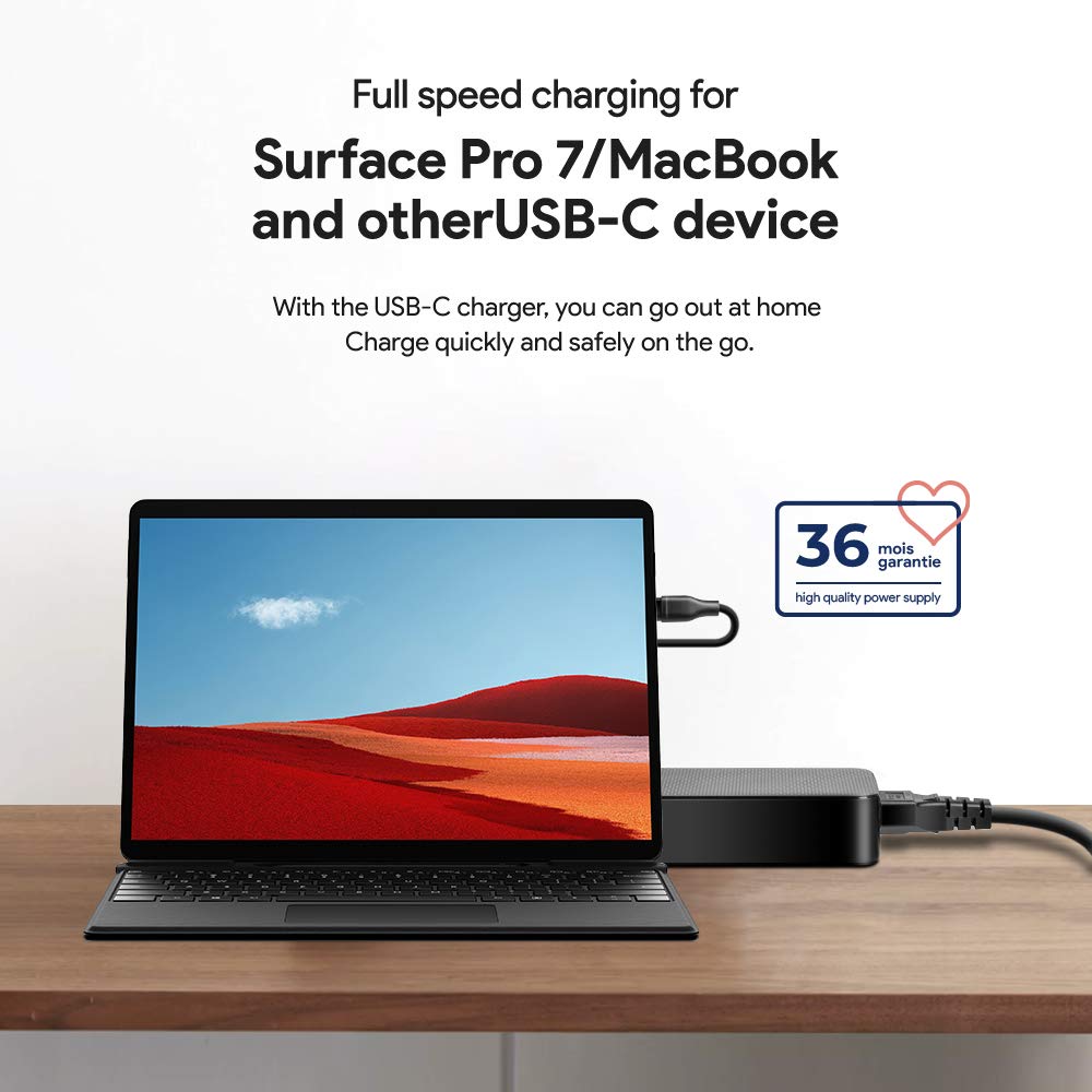 HKY 100W Caricatore USB C PD Fast Alimentatore PC Portatile per HP Elitebook X360 Macbook Pro Air Lenovo ThinkPad Yoga DJI Surface Dell XPS ASUS Acer Swift Go X 16 14 Chromebook Caricabatterie Veloci
