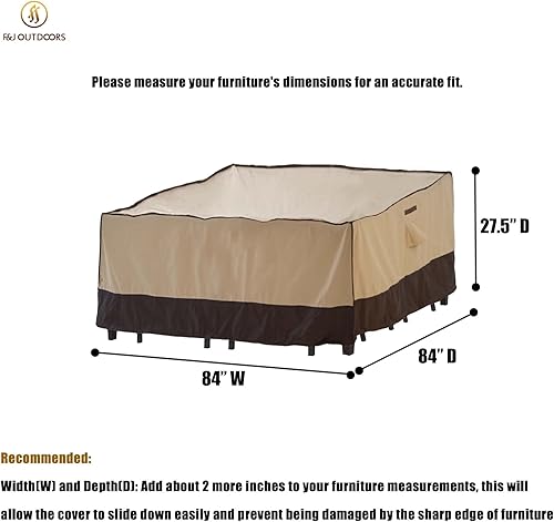 Miniatura 2 de F&J Outdoors Juego de 9 piezas para muebles de patio, 84 x 84 pulgadas, fundas para muebles de patio al aire libre, impermeables, seccionales,