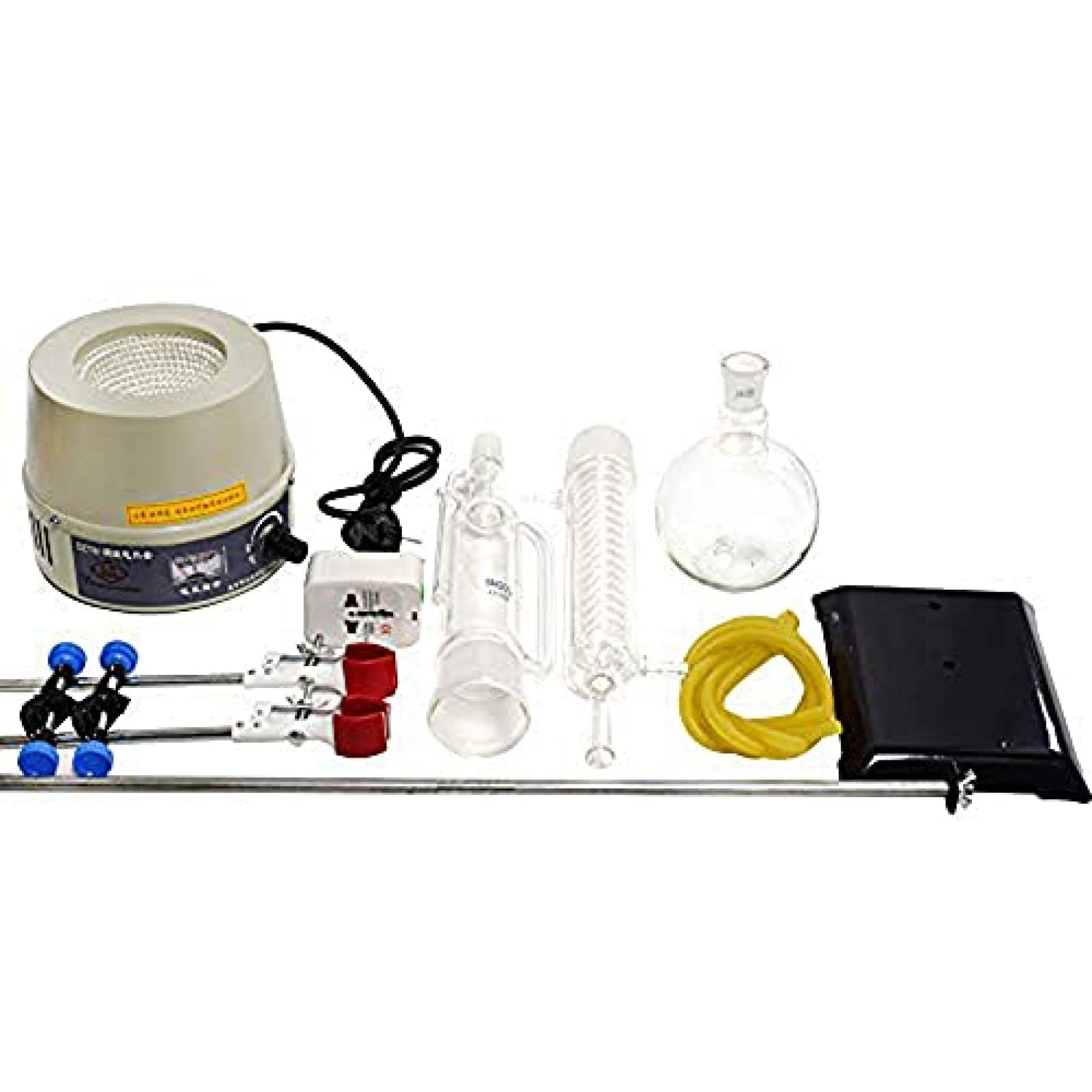 Estrattore sperimentale Soxhlet 500ml 10 estrattori di Grasso serpeggianti in Vetro con Camicia riscaldante elettrica