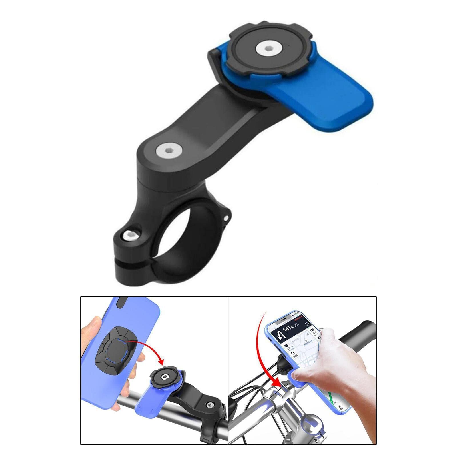 SCOOVY Porta Cellulare Antiurto Moto Manubrio per Telefono Supporto per Telefono Rotazione A 360 ° Parti di Modifica della Staffa di Navigazione GPS Regolabili