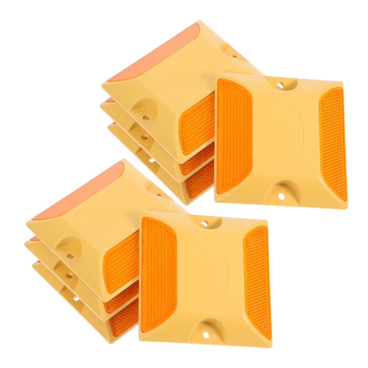 BUGUUYO 8pcs Reflective Road Signs Safety Reflectors for Driveway Pavement Heavy Duty Reflective Markers for Roads and Driveways for Night Visibility