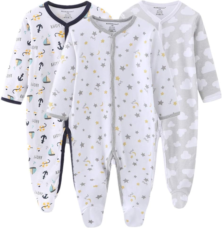 Kiddiezoom Baby Footed Cotton One-Piece Romper Jumpsuit