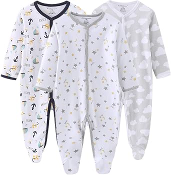 Kiddiezoom Baby Footed Cotton One-Piece Romper Jumpsuit