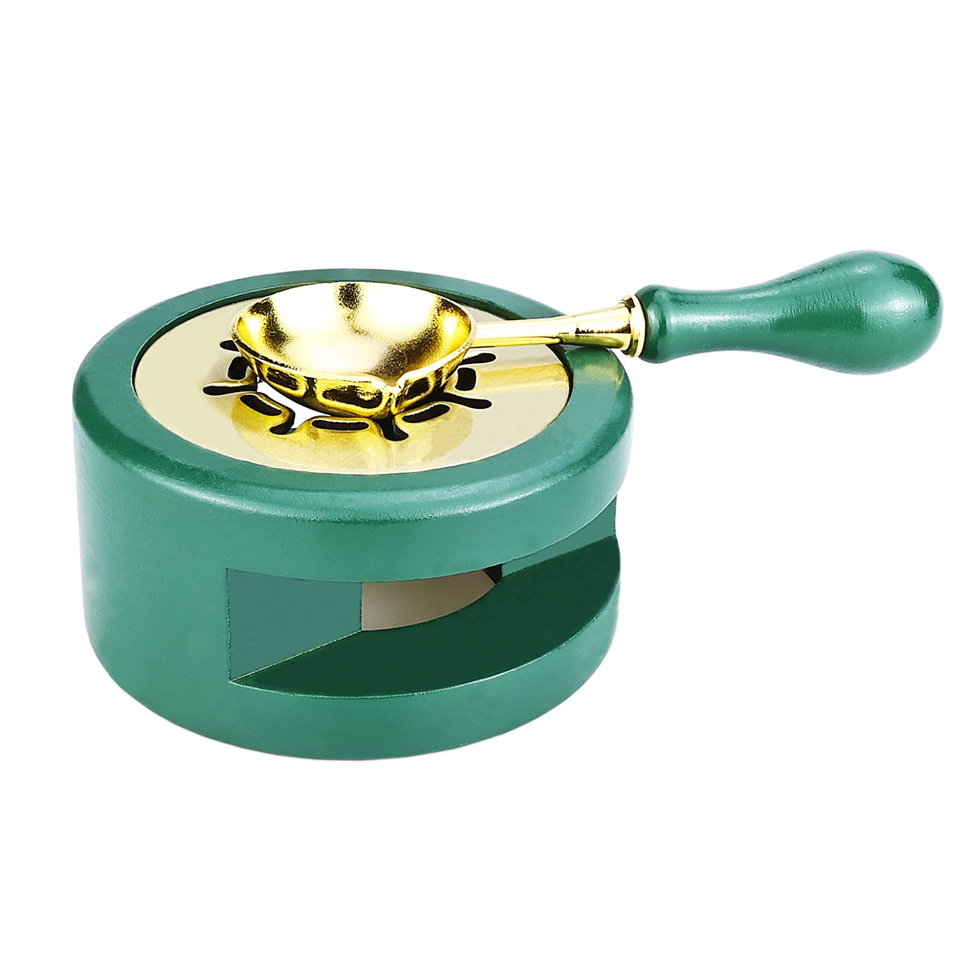 Wax Seal Kit Wax Seal Warmer Wax Seal Stamp Wax Seal Spoon Wax Seal Stamp Wax Seal Furnace with Melting Spoon and Wax Seal Stamp for Melting Wax Seal Sticks or Sealing Wax Beads (Dark Green)-image-37