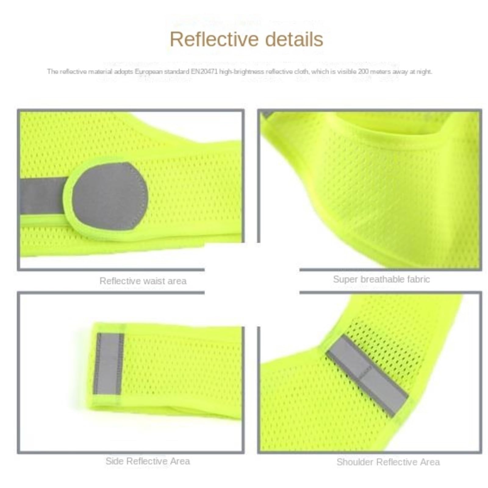 Gilet Riflettente Sportivo Corto Da 2 Pezzi For Corsa Notturna E Ciclismo