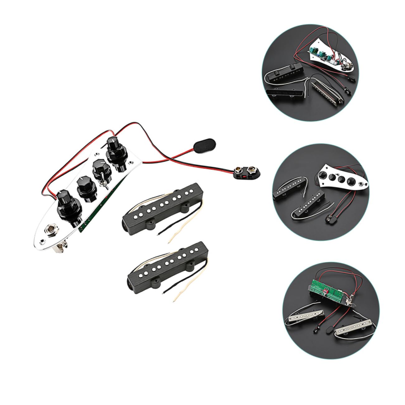 BESTonZON Set di Pickup per Basso Jb a 5 Corde Humbucker per Basso Elettrico in Ferro Argento Facile da Installare