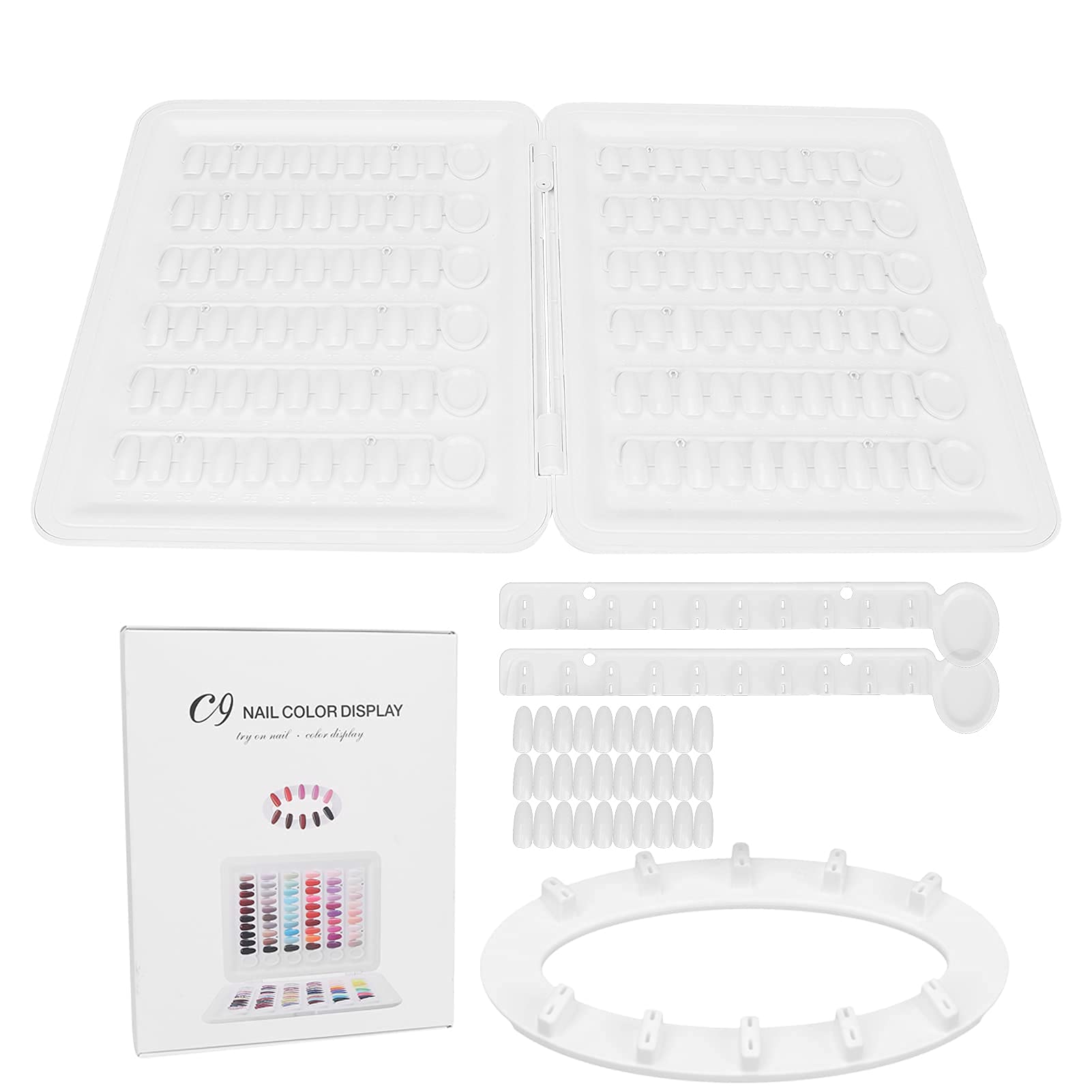 Espositore per 120 Colori di Sfumature Unghie con Clip 14 Colori, Ideale per Smalti Gel, Salone Manicure e Campioni Nail Art, Senza Bisogno di Colla, Supporto Professionale per Artisti delle Unghie