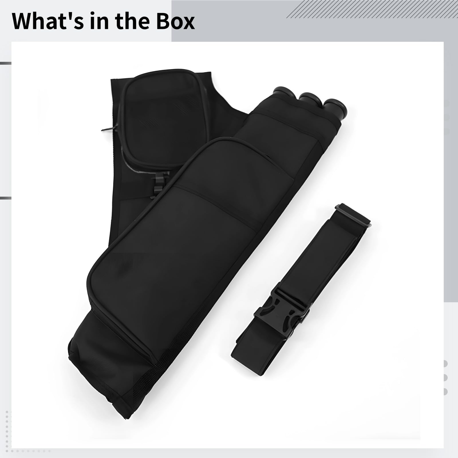 yeeplant Three-Tube Archery Quiver, Nylon and Oxford Cloth, Holds 12-16 Arrows, Right-Handed Design, Compatible with Compound and Recurve Bows