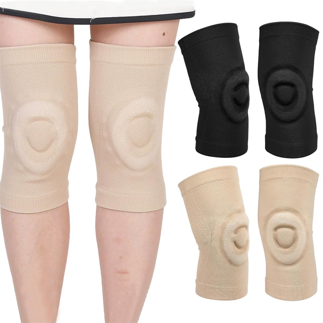 zonmaxmizky 2 Pair Figure Ice Skating Knee Pads Knee Pads For Women Man Breathable Gel Knees Pad for Dancing Skating Women Girl Men