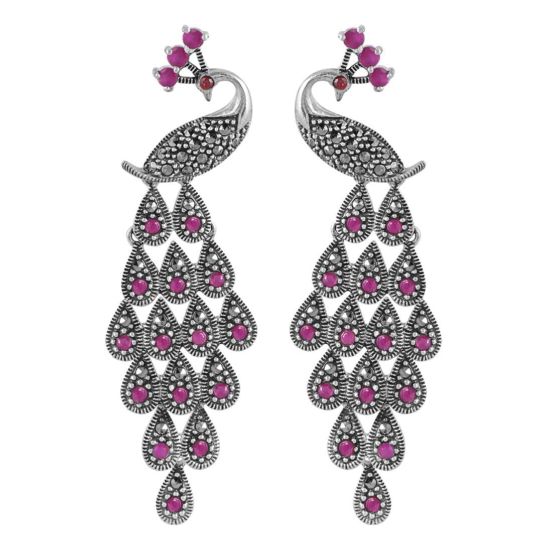 Rihi By P.C.Chandra Pink Dangle Peacock Earring For Women & Girls (B0CG9N9CY1) Amazon Price History, Amazon Price Tracker