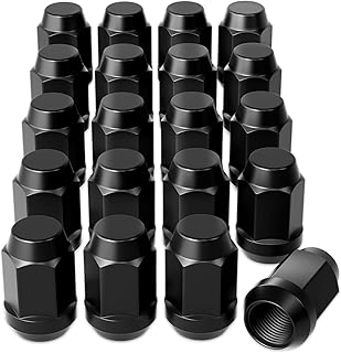 12x1.5 Lug Nuts Black 20 Piece, M12x1.5 Wheel Lug Nuts Compatible with Ford Escape Focus Fusion, Toyota Camry Highlander Tacoma
