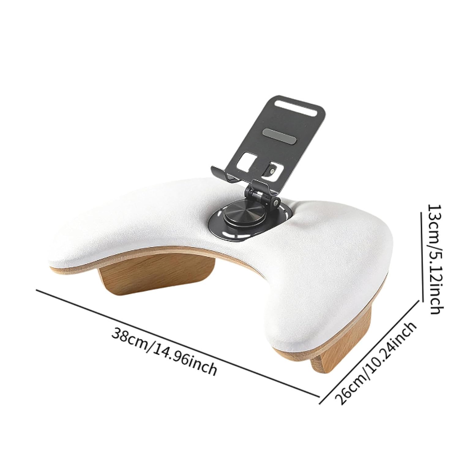 Generic Manicure Cushion for Hand Support, Armrests, Microfiber, Faux Leather, Adjustable Phone Holder, Suitable for Salons, White