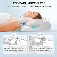 Vista 4 de Almohada para Apnea del Sueño, Almohada Cervical para Apnea del Sueño, Almohadas de Espuma Viscoelástica Premium para Alivio del Dolor de Cuello