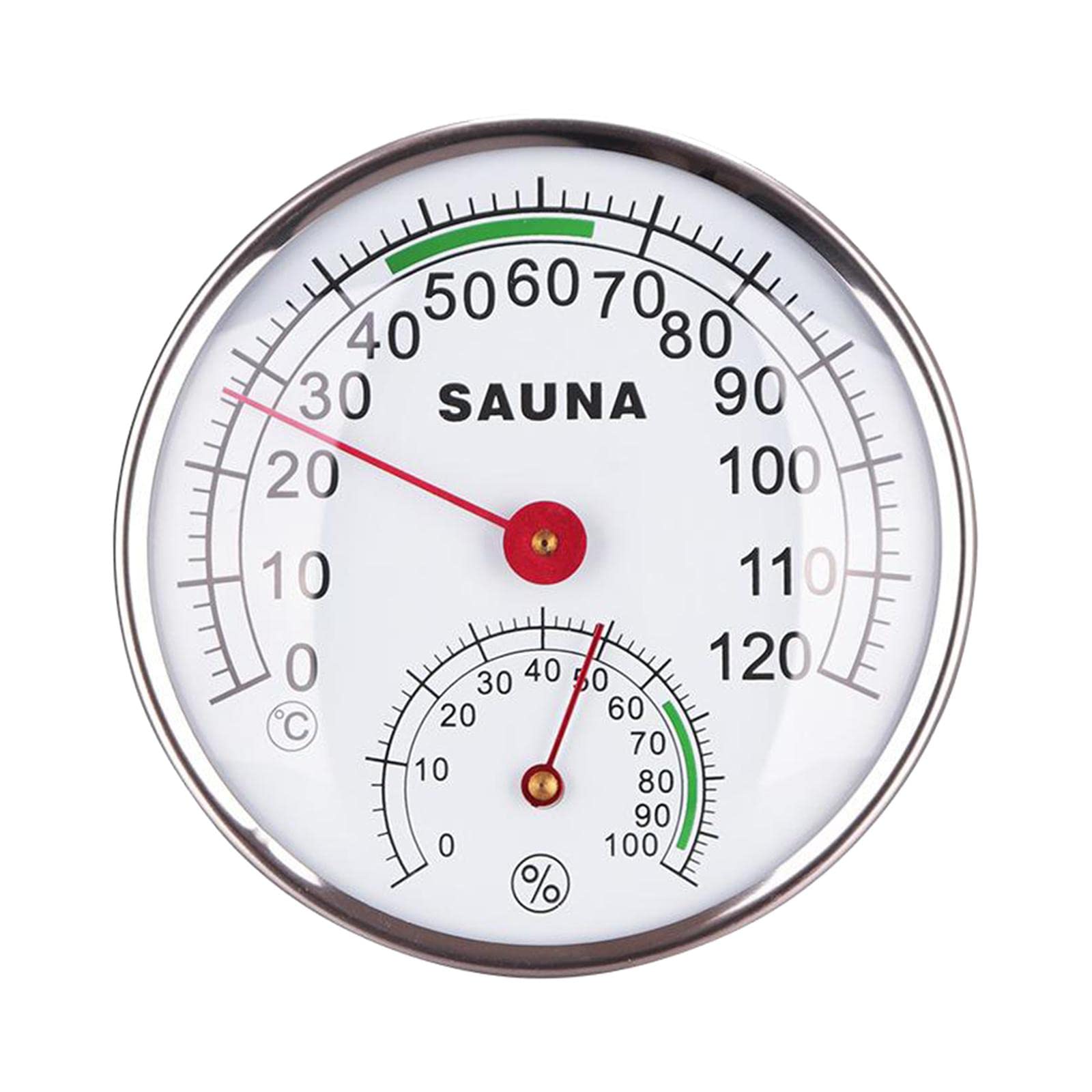 IndyDukaan 4.9inch Metal Case Analog Thermometer Hygrometer for Sauna Room Steam Room-picture-15