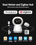 Aqara 4K UHD Hub caméra double-Lens G350, Caméra de sécurité intérieure avec 9X Zoom, 360° Pan & Tilt, AI Auto-Tracking, reconnaissance faciale/greffe, fonctionne avec Apple HomeKit, Alexa, chez Google, SmartThings