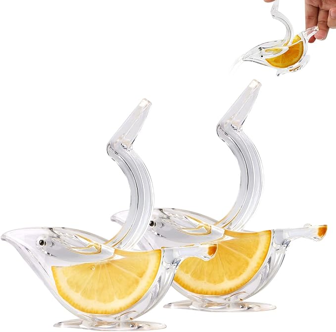 Acrylic Manual Lemon Juicer Clear Slice Squeezer, 2pcs Transparent Bird