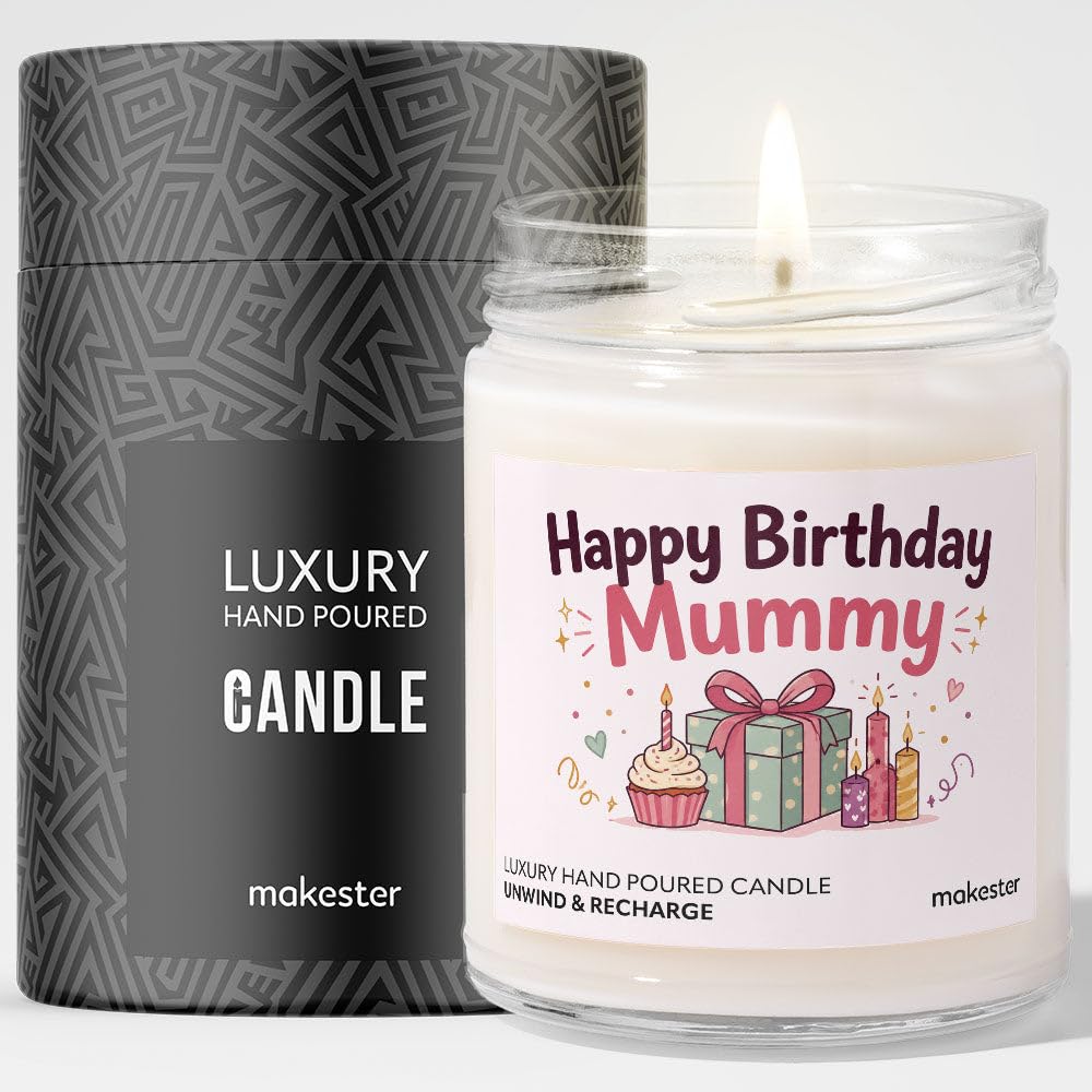 Birthday Gift for Mummy - Luxury Soy Wax Candle - Vanilla, Jasmine, Sugared Almond - Makester — image 1