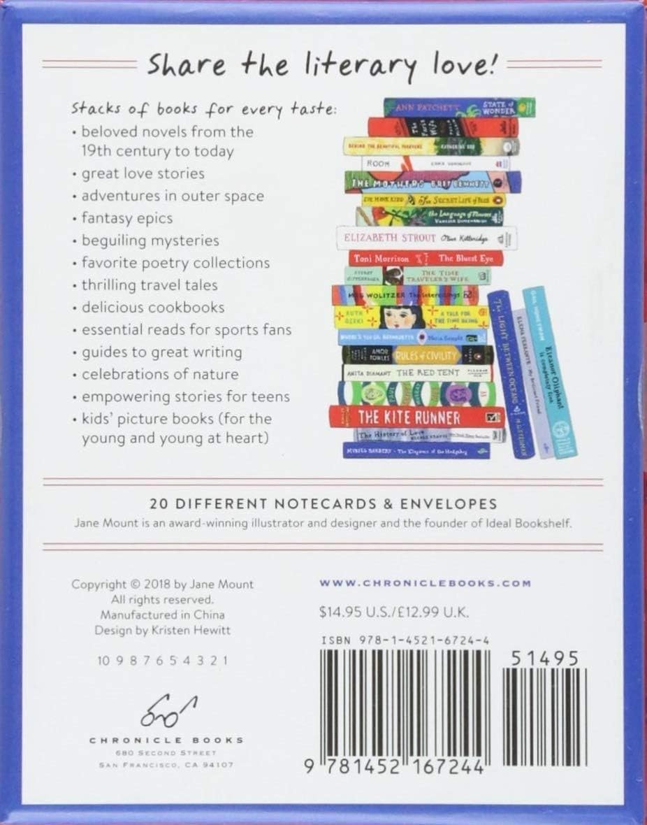 Bibliophile Notes: 20 Different Notecards & Envelopes (Bookish Gifts, Literary Stationery by Jane Mount) image 3