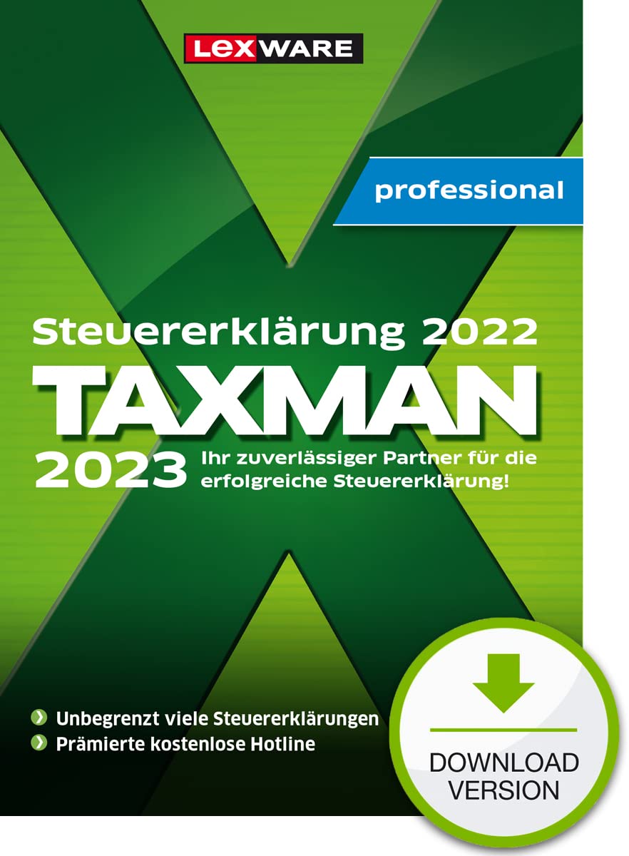 TAXMAN professional 2023 (für das Steuerjahr 2022) | 3 User | Download | PC Aktivierungscode per Email