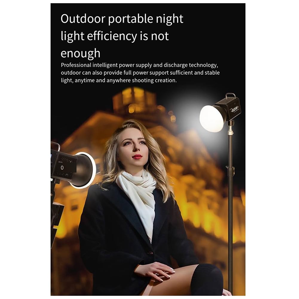Luz LED Regulable para Vídeo COB de 80W, Luz LED Fotográfica de 2500-6500K para Estudio Fotográfico, Cámara de Cine, Livstreaming, Enchufe Europeo