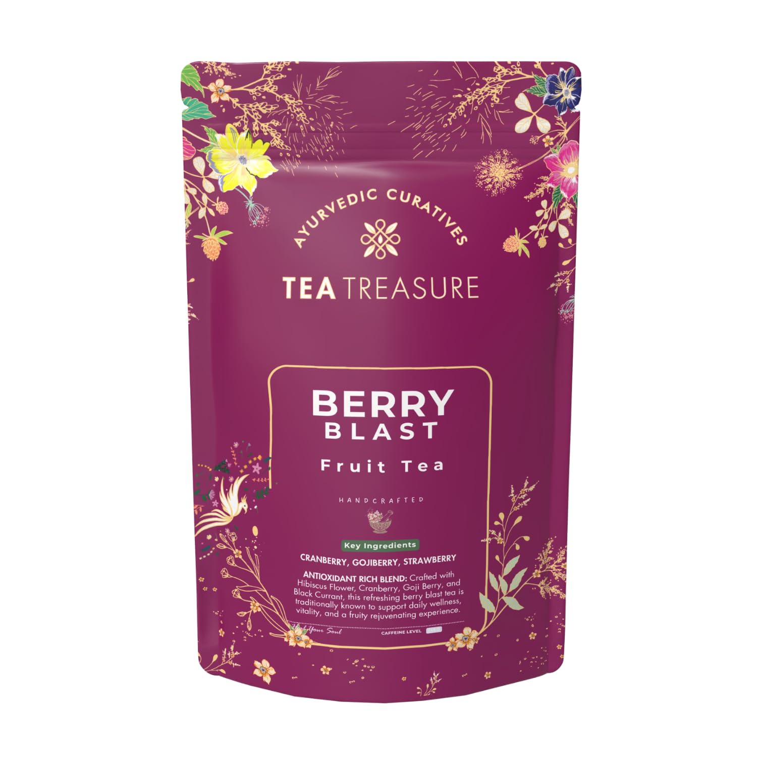 Tea Treasure Berry Blast Tea, Blend of Strawberry, Gojiberry, Blueberry, Cranberry & Other Natural Herbs and Flowers, 100 g-picture-12