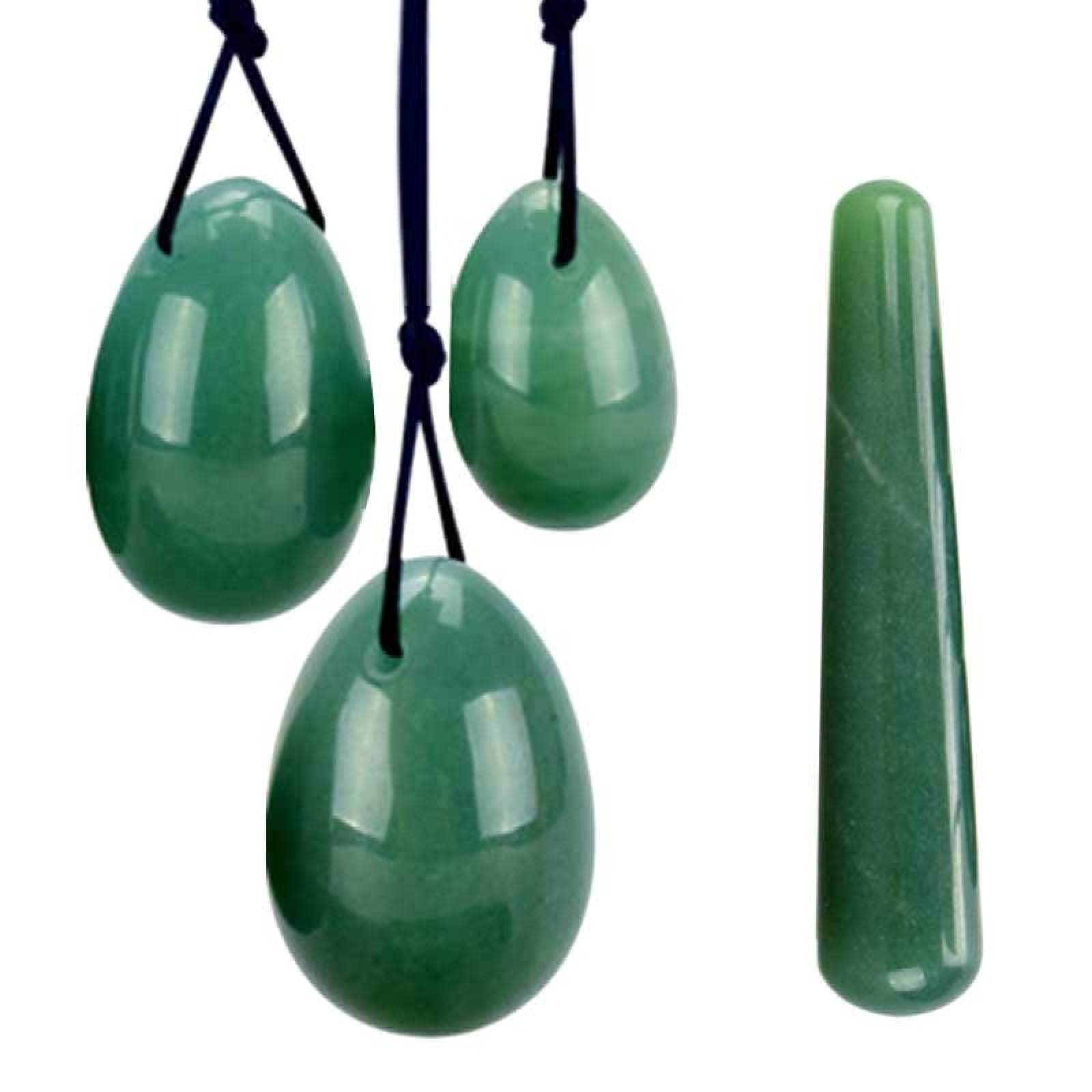 3pc Natural Green Jade Yoni Egg Crystal Egg Stone Eggs Kegel Exercice Boules vaginales Vaginal Exerciseur, yoni Egg No Box