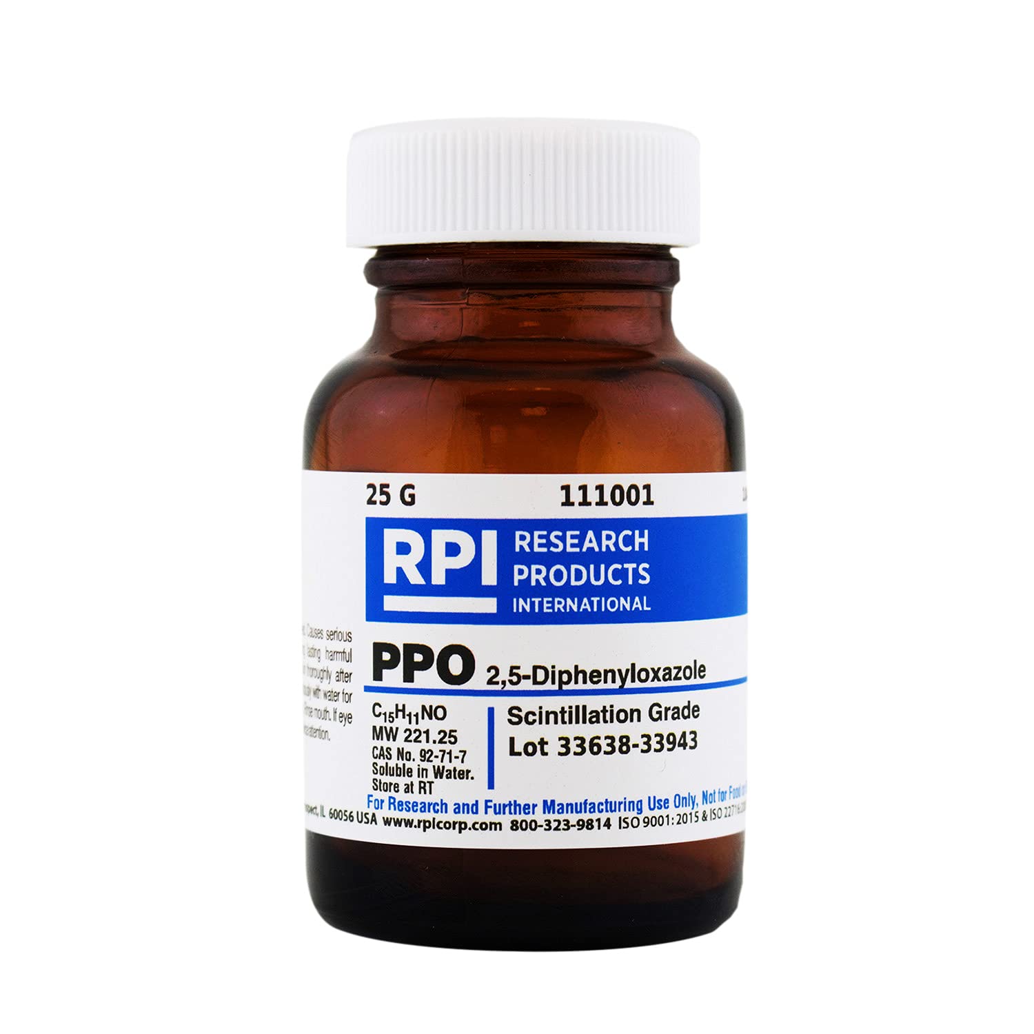 PPO [2, 5-Diphenyloxazole], Scintillation Grade, 25 Grams