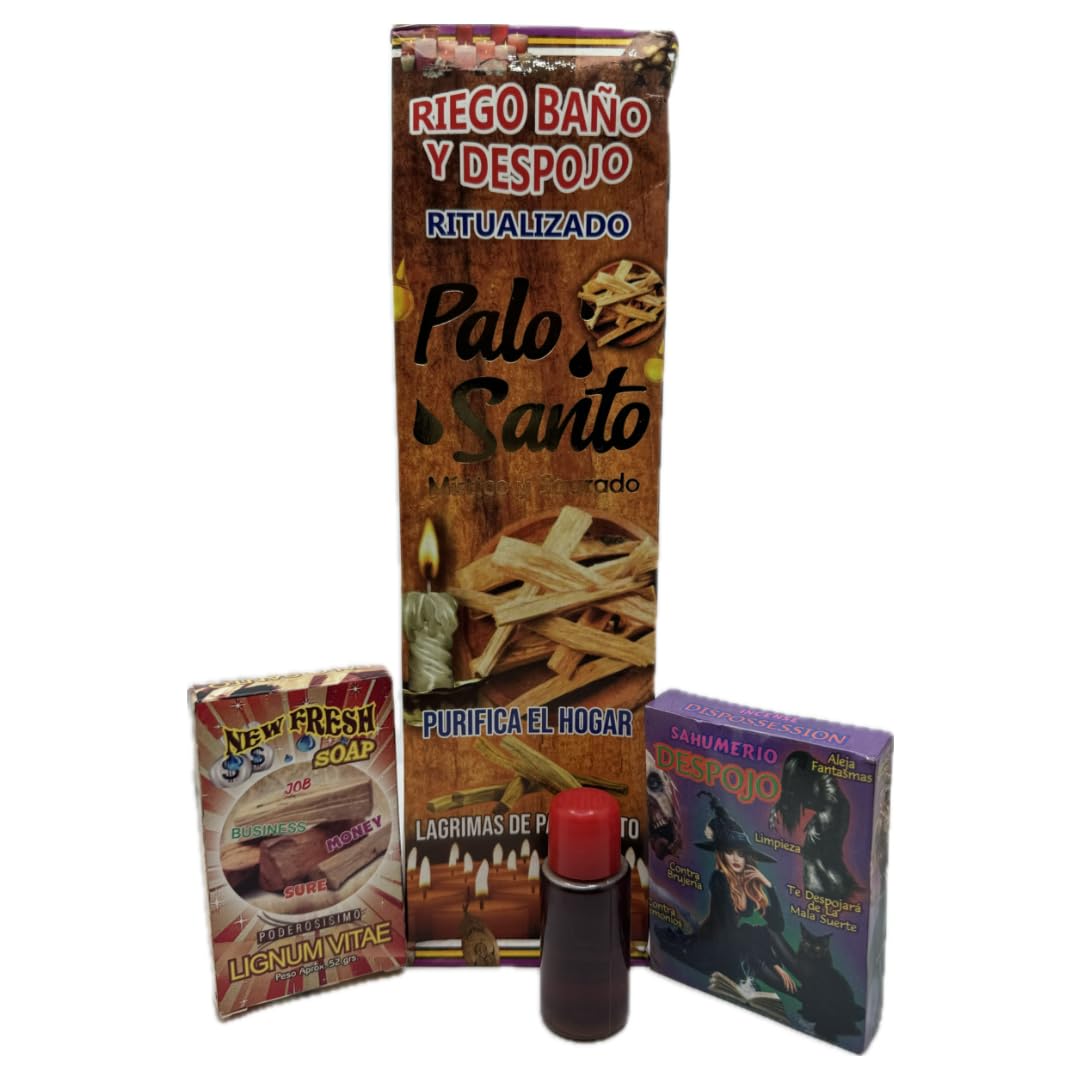 Spiritual Bath KIT -Palo Santo -(1Liter) -(Includes: Soap,Extract(Blend of Fragrance and Aromas) and Incense) Rituals,Spiritual,Esoteric,New Age,Mystic