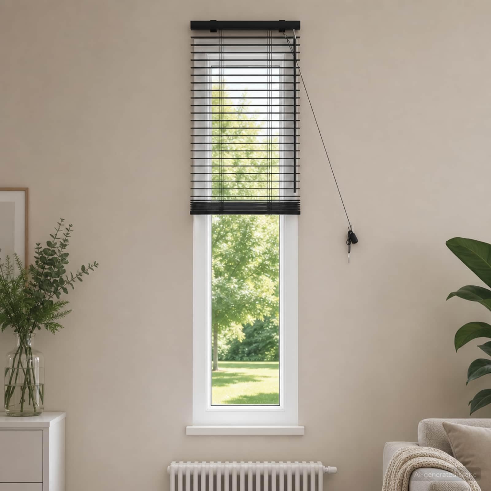 Jalousie Paulowniaholz Schwarz 50 x 160 cm