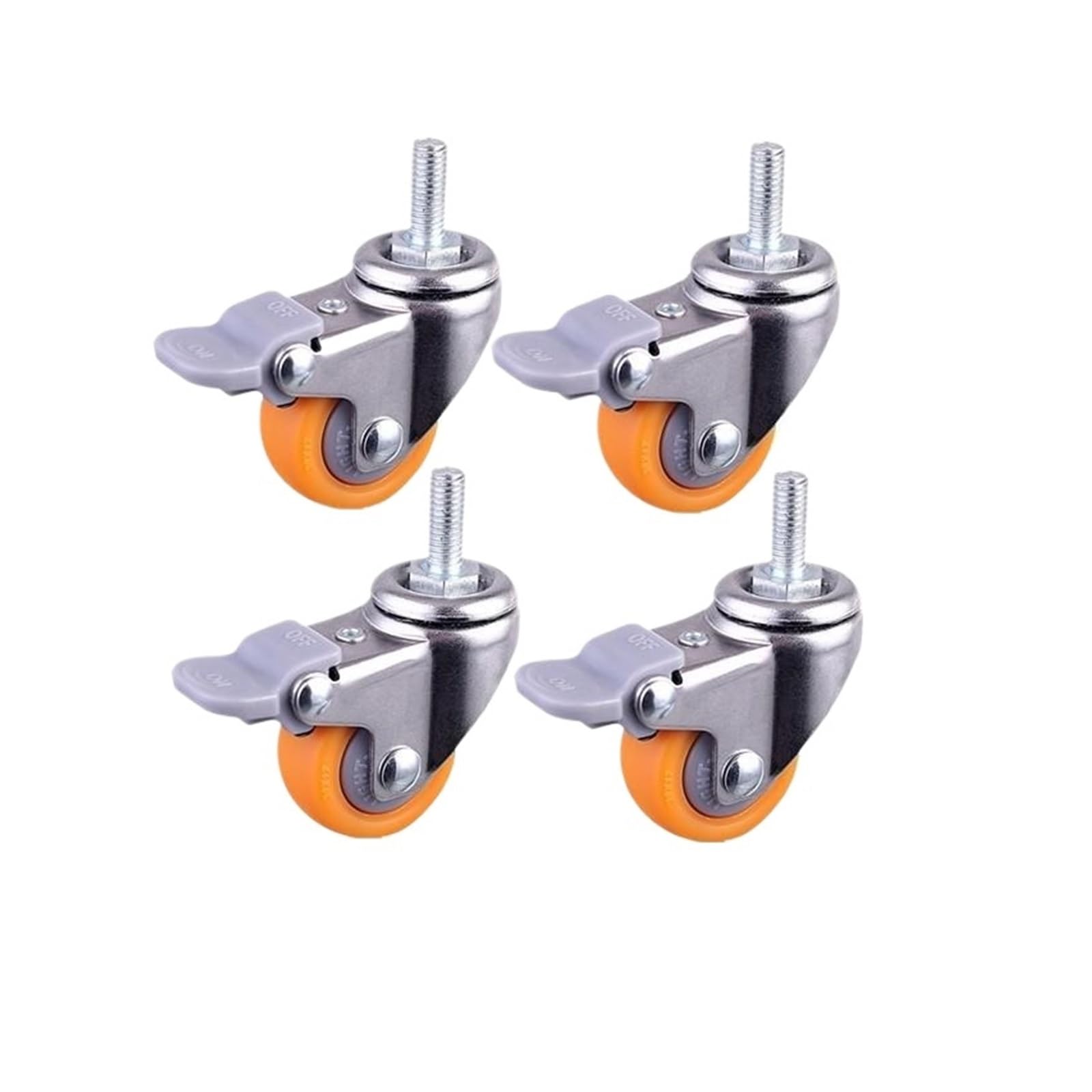 MXXDMOPD 1 Inch Screw Casters Orange PP Furniture Wheels Silent Display Cabinet Speaker(F)