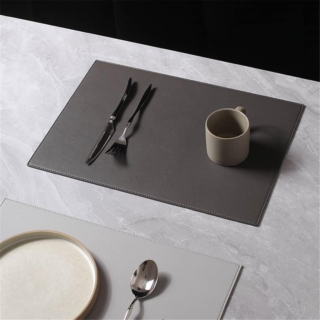 2 Pcs Leather Table Place Mats Western Pads Tableware Solid Color Bowl Mat Home Kitchen Accessories