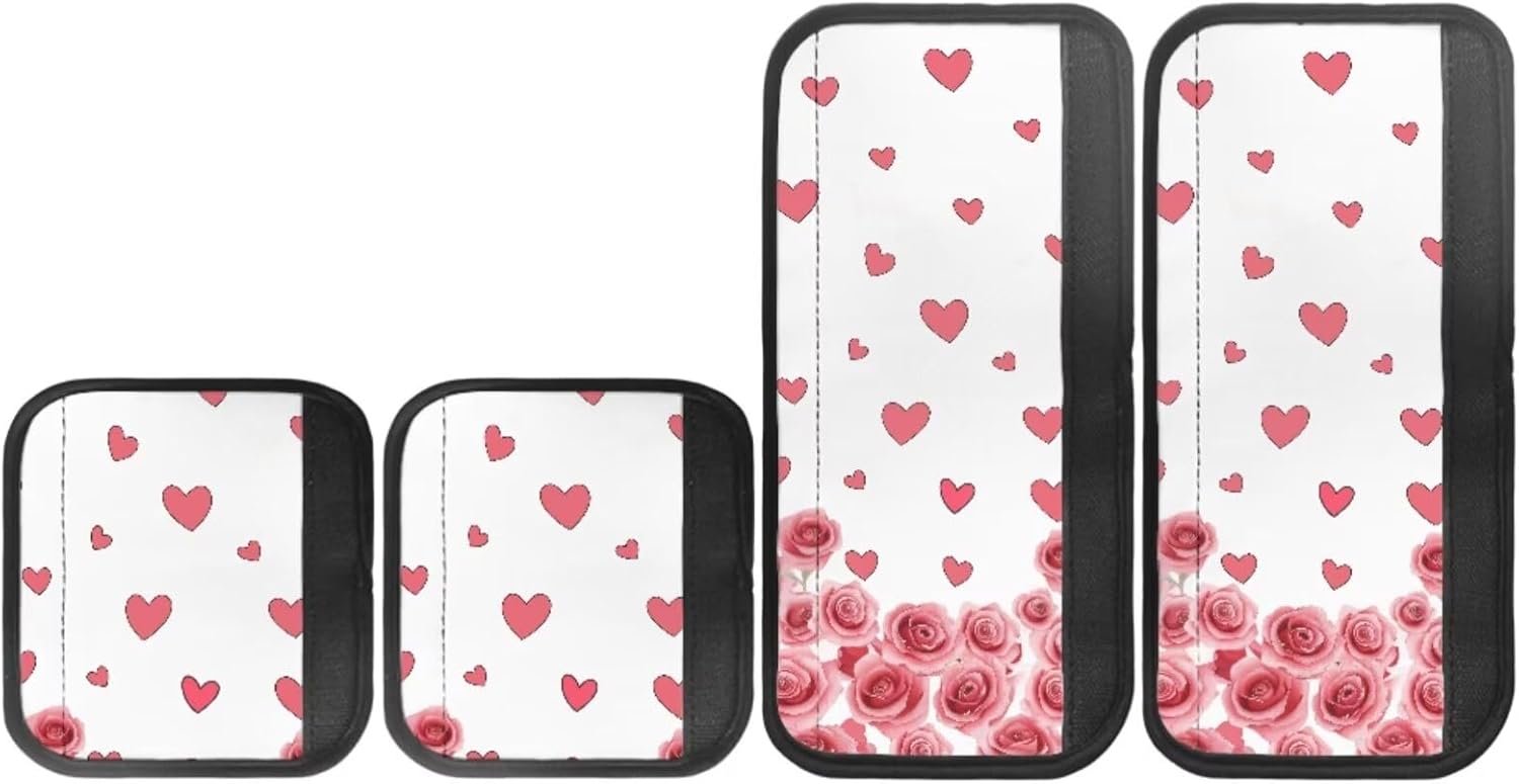 Valentines Day Love Rose Refrigerator Door Handle Covers 7PCS Kitchen Appliance Protective Gloves Keep Appliance Clean for Fridge Microwave Stove Bathroom