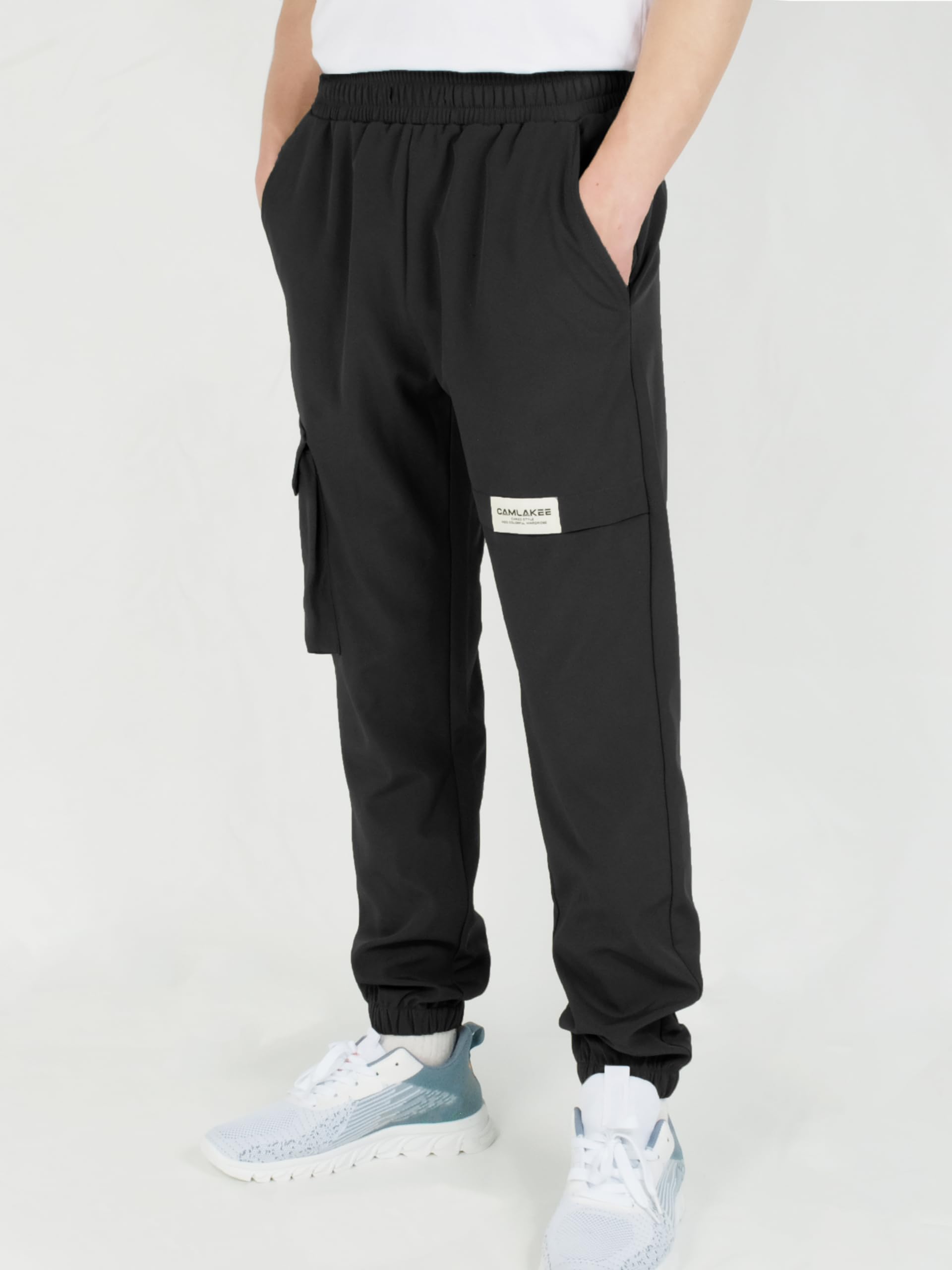 CAMLAKEE Bambini Impermeabile Guscio Morbido Trekking Outdoor Pantaloni Tipo Jogging Tipo Cargo