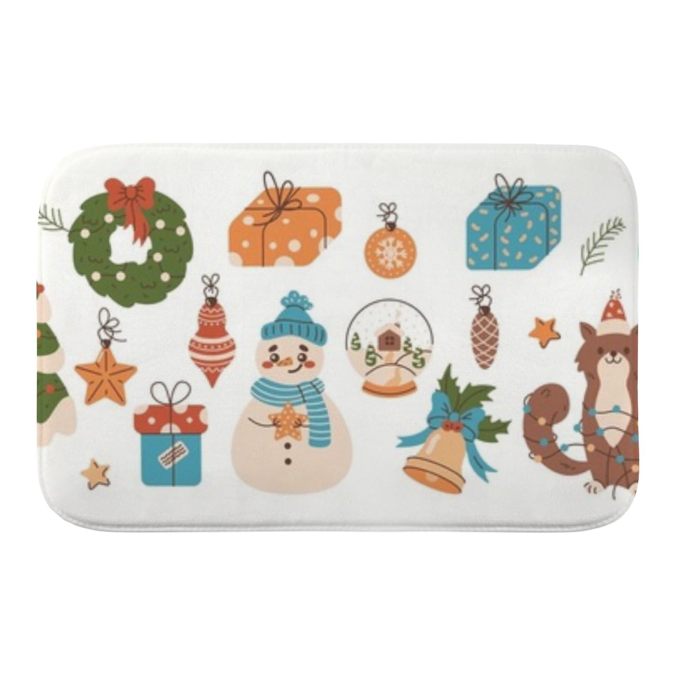Christmas Wreath Icon Anti Fatigue Mat 18 X30 Mudroom Rug Modern Farmhouse Decor Bath Rugs Non Slip Washable