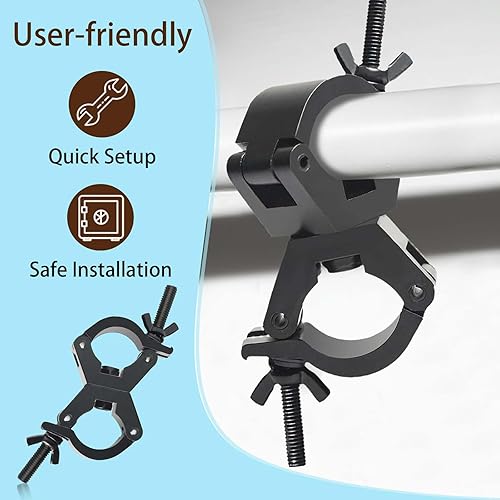 Miniatura 3 de Abrazaderas de acoplador giratorio de armadura de iluminación para luces, abrazadera O de iluminación, abrazadera de poste negro, abrazadera de