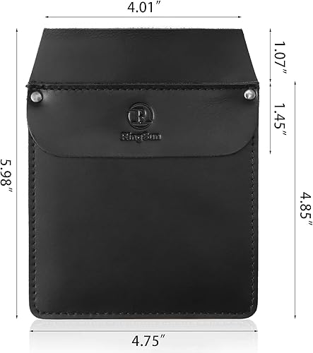 Vista 37 de RingSun Protector de bolsillo de cuero genuino para hombres, bolsa de herramientas duradera, protector de camisas de jeans para herramientas