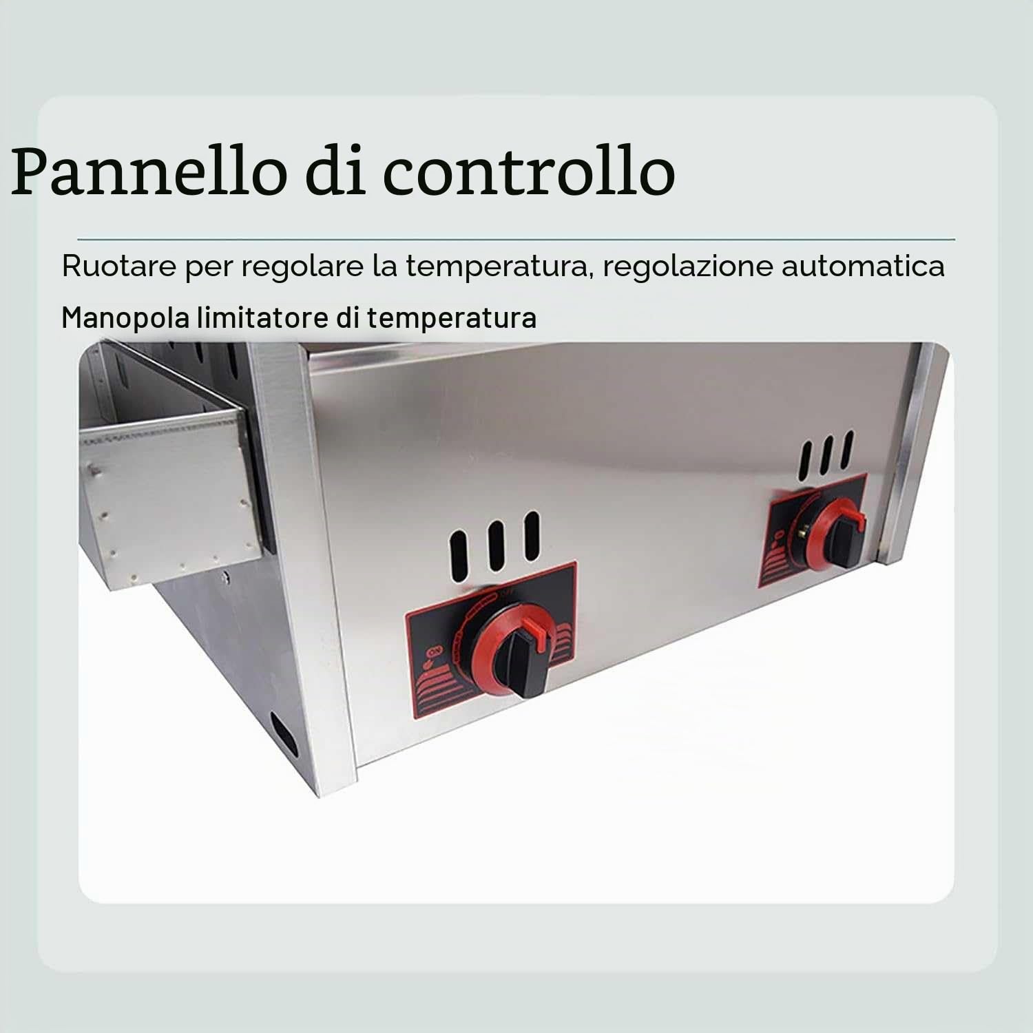 Friggitrice professionale a doppio cilindro a gas a doppio cestello con controllo a manopola, uscita ad alta temperatura, friggitrice commerciale multifunzionale, capacità 10L* 2
