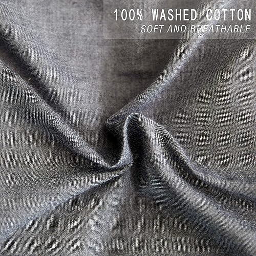 Ecocott Grey Duvet Cover California King Size - 100% Washed Cotton Durable Soft Comfy Duvet Cover Set, 3 Pieces Duvet Cover With Zipper Closure (Grey, 104''X98'') #TOP6