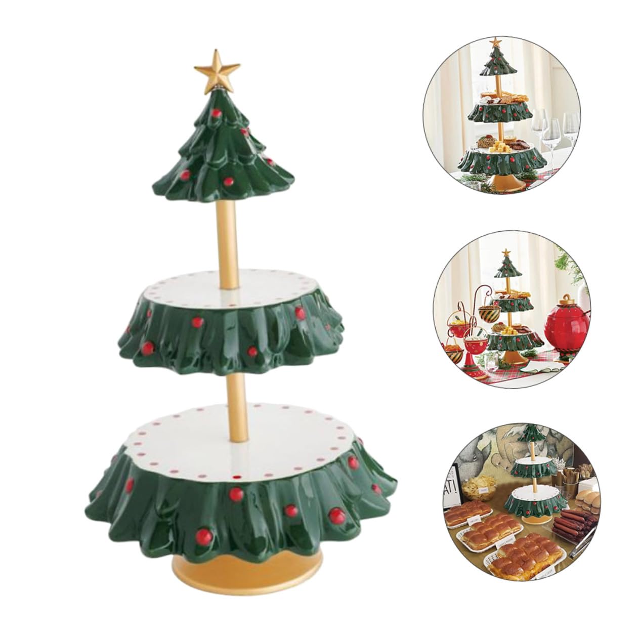 Vassoio Portaoggetti Natalizio in Resina Vassoio per Servire Caramelle e Frutta Decorazione da Tavolo per Feste di Natale e Snack Resistente e Pratico Stile Festoso