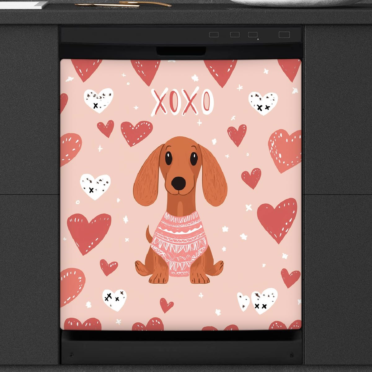Funda de lavavajillas con perros salchicha para cocinas alegres 8