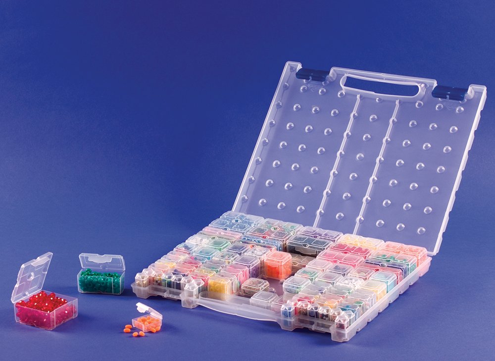Cottage Mills DotBox Large Set 95 pc 94 Aufbewahrungsboxen in Einer Tragetasche. Es ist das ultimative Aufbewahrungssystem für kleine Gegenstände. Perfekt für Perlen, Schmuck und Bastelraum