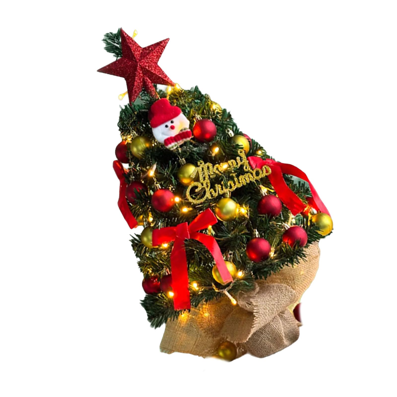 Buxuaaaa Miniature 60Cm Festival Christmas Tree Decors Set Pre Assorted Ornament for Mantles Bookshelf Display Desktop Christmas Tree with Ornament