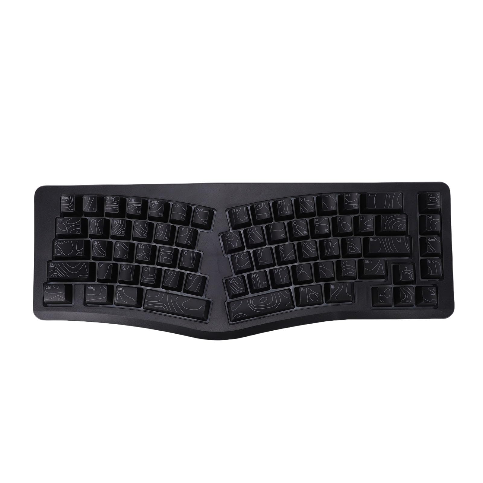 Tastiera Ergonomica Cablata, Tastiera Divisa a 69 Tasti, con Tasti Ondulati con Digitazione Comoda e Retroilluminazione RGB, Ideale per, IOS, PC e Laptop