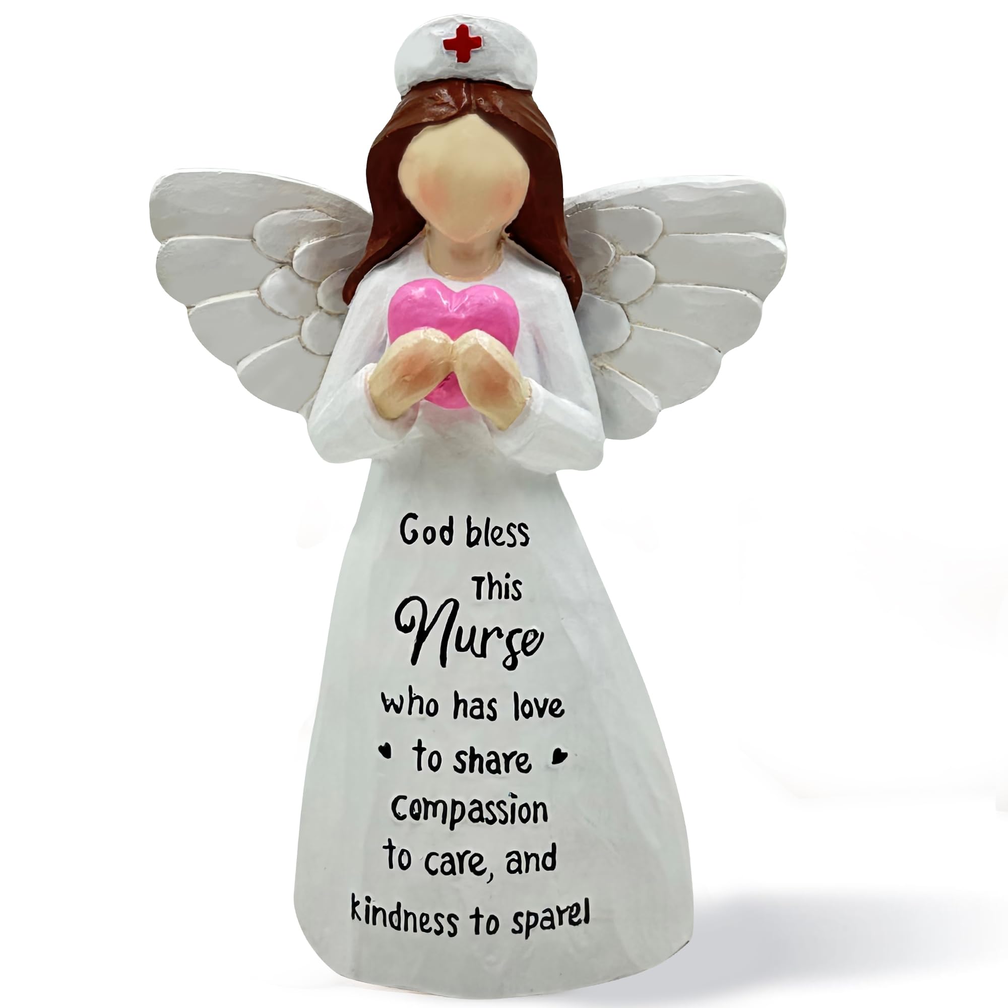 Bozspacer Nurses Gifts - Hand-Painted Nurse Angle Figurine for Women, Nurse Practitioner, RN, Healthcare Workers - Graduation and Medical Graduates Resin Doll - 5.9 Inches Decor for Christmas