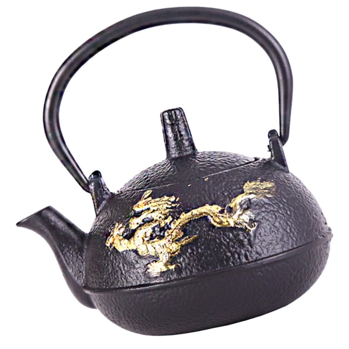 Tetera Tetsubin de Hierro Fundido Negro Infusor y Fácil de Limpiar para Uso en Casa Estilo Retro y Capacidad de 0.3l Adecuado para Té